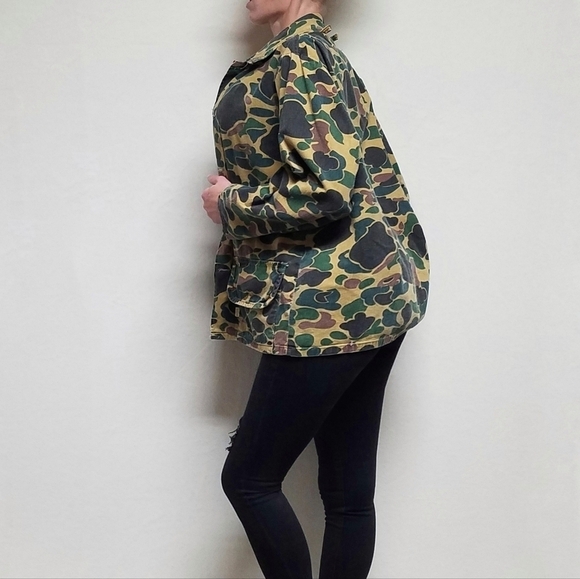 VINTAGE 70s SafTbak Duck Camouflage Lightweight Grunge Hunting Jacket Small - Picture 3 of 14